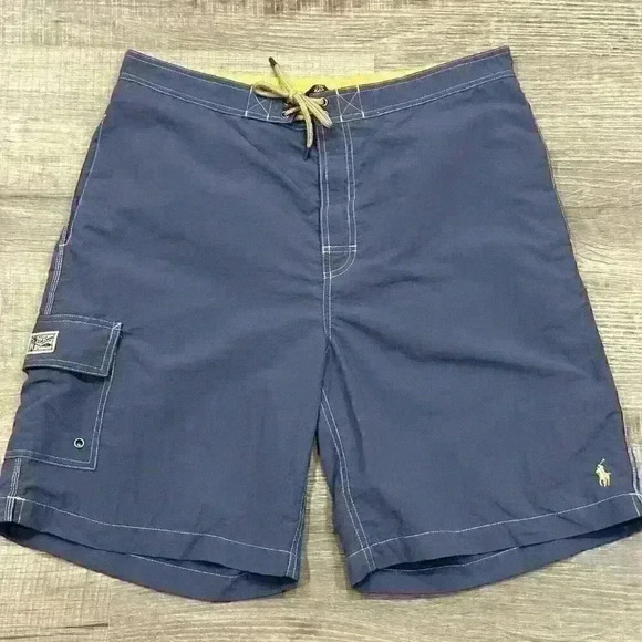 Vntg Y2K Polo Ralph Lauren Swimwear Mens Board Shorts L Swim Trunks - Mint EUC - Picture 1 of 13
